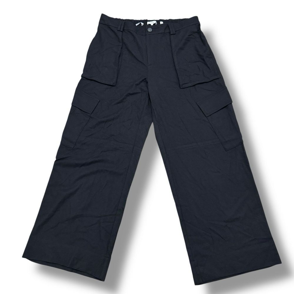 Vince Black Flannel Wide Leg Cargo Pants Women’s Size 16